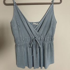 Blue ribbed tank top